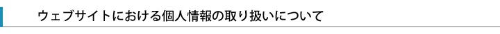 ウェブサイトにおける個人情報の取り扱いについて